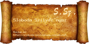 Sloboda Szilvánusz névjegykártya